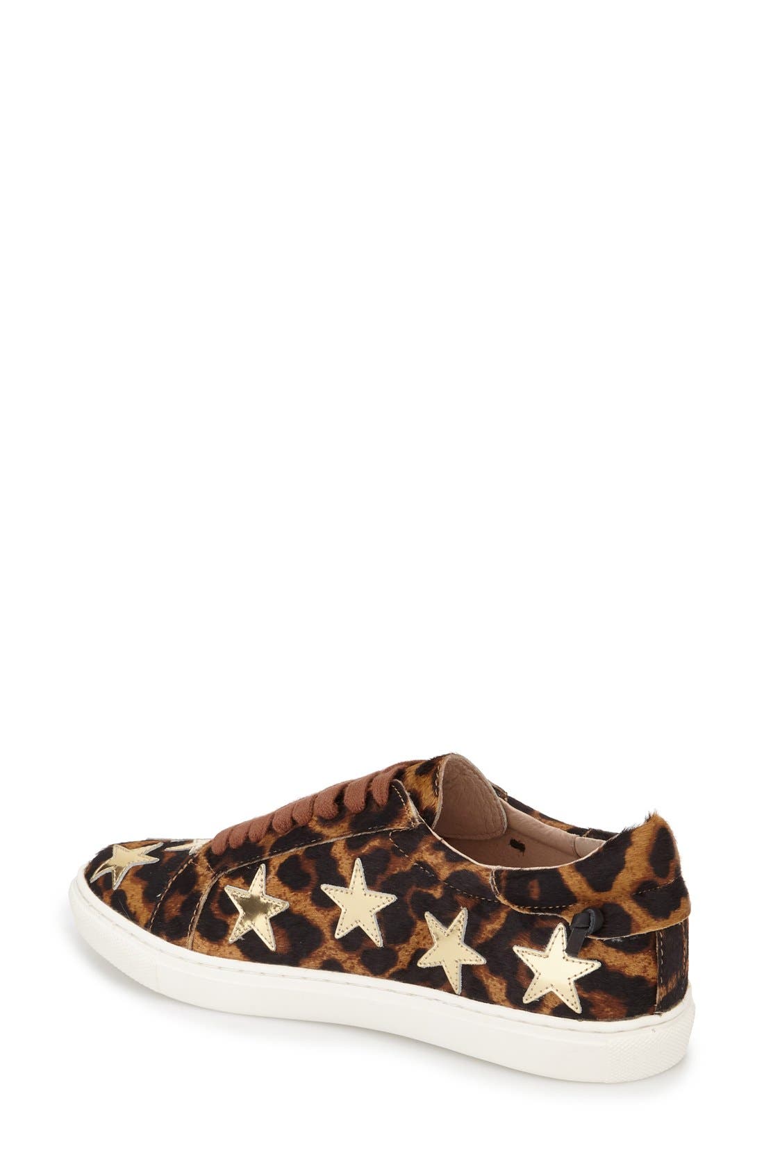 Cali Star Embellished Sneaker, Alternate, color, LEOPARD CALF HAIR