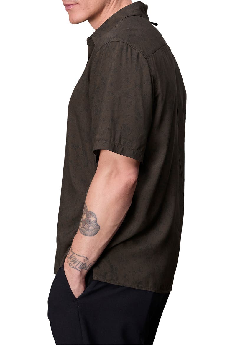 Dalton Floral Short Sleeve Button-Up Shirt, Alternate, color, BROWN FLORAL