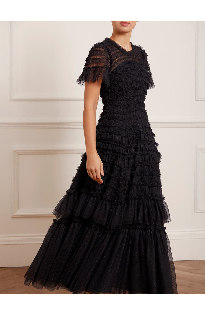 Needle & Thread Valentine Ruffle Maxi Dress, Alternate, color, Graphite