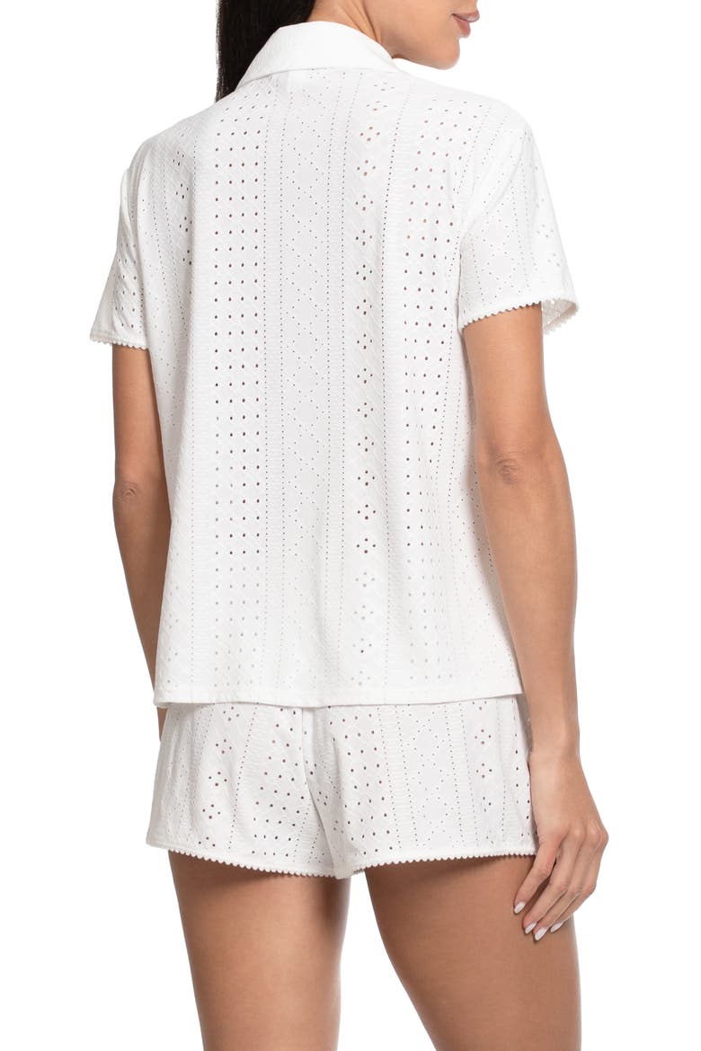 Staci Eyelet Short Pajamas, Alternate, color, IVORY WHITE