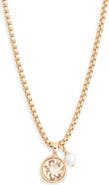 Ettika Luminous Crystal & Faux Pearl Pendant Necklace