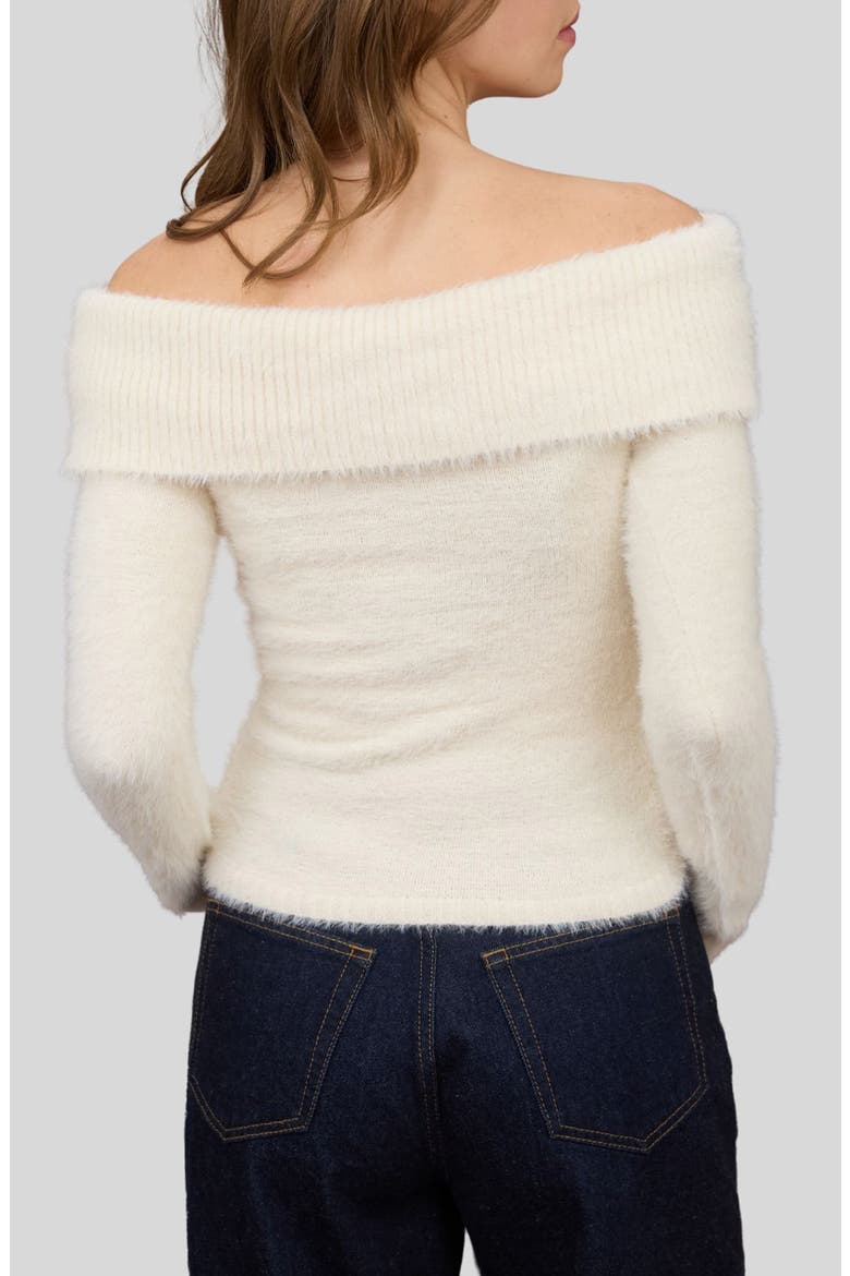 Off-the-Shoulder Long Sleeve Sweater, Alternate, color, CREAM