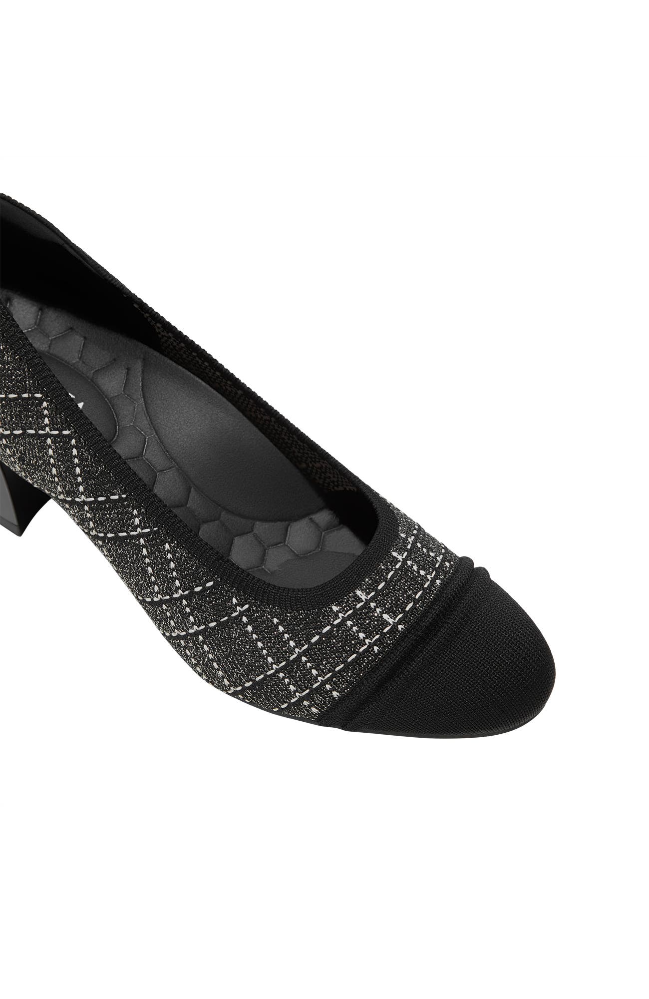 VIVAIA Julie Arch Pro Chunky Heels, Alternate, color, Black White Large Tweed