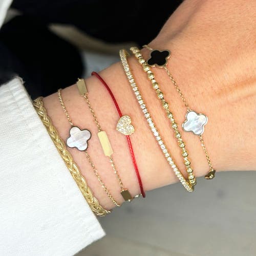 The Lovery Fine Jewelry Braided Matte Herringbone Bracelet In Gold