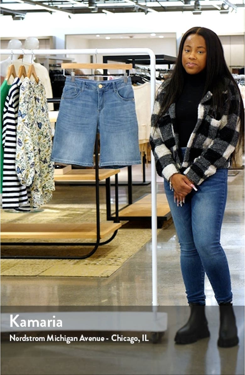 'Ab'Solution Denim Rolled Bermuda Shorts, sales video thumbnail