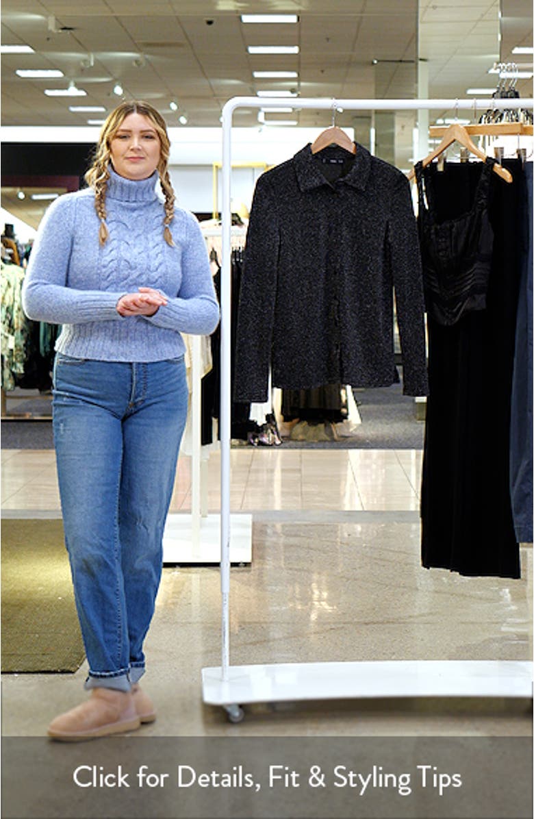 Metallic Knit Button-Up Shirt, sales video thumbnail