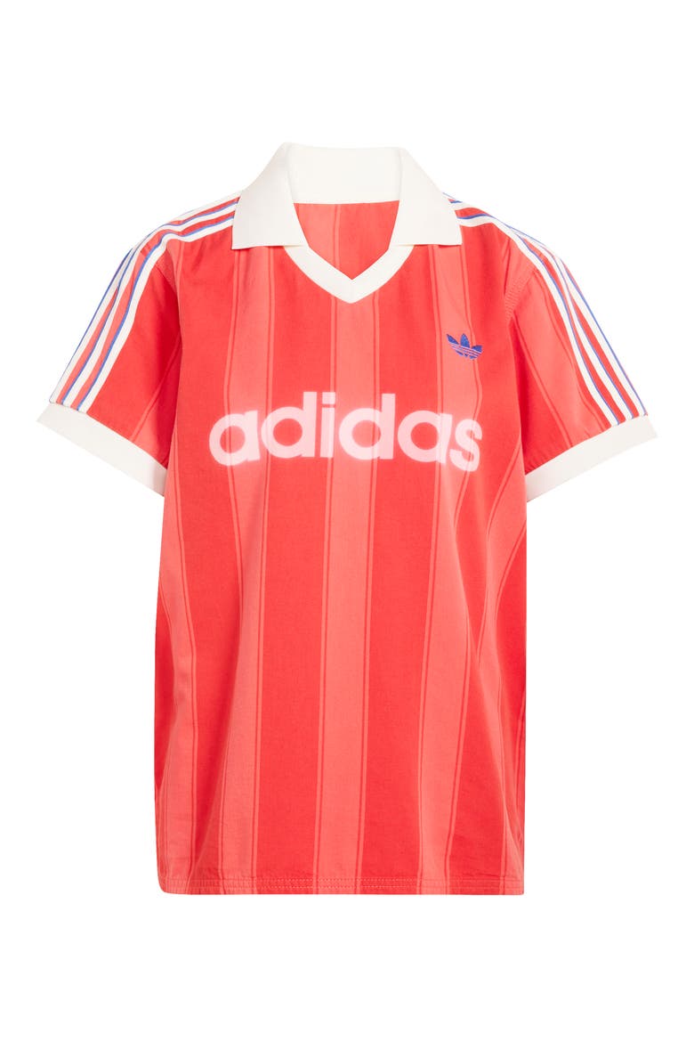 Striped Logo Cotton Jersey T-Shirt, Alternate, color, SEMI LUCID RED