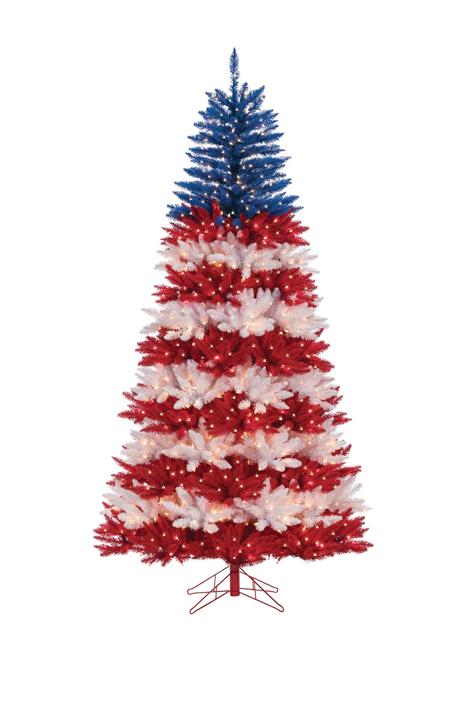 7.5ft Patriotic America Tree with 1040 Clear Lights & 10 Twinke Lights ...
