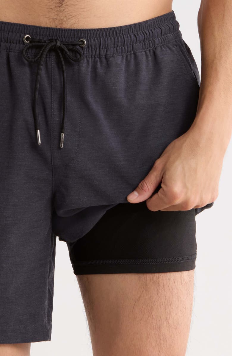 Nordstrom 7-Inch Volley Swim Shorts, Alternate, color, Black
