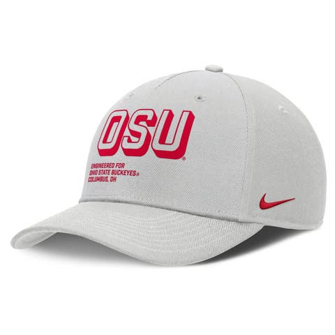 Men's Nike Gray Ohio State Buckeyes 2025 Sideline Dust Pinched Rise Adjustable Hat