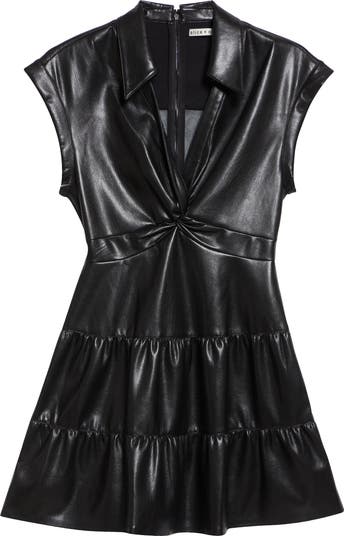 Alice+Olivia■Mila Faux Leather Dress■ドレス Alice + Olivia Mila Twist Front Faux Leather Dress | Nordstrom