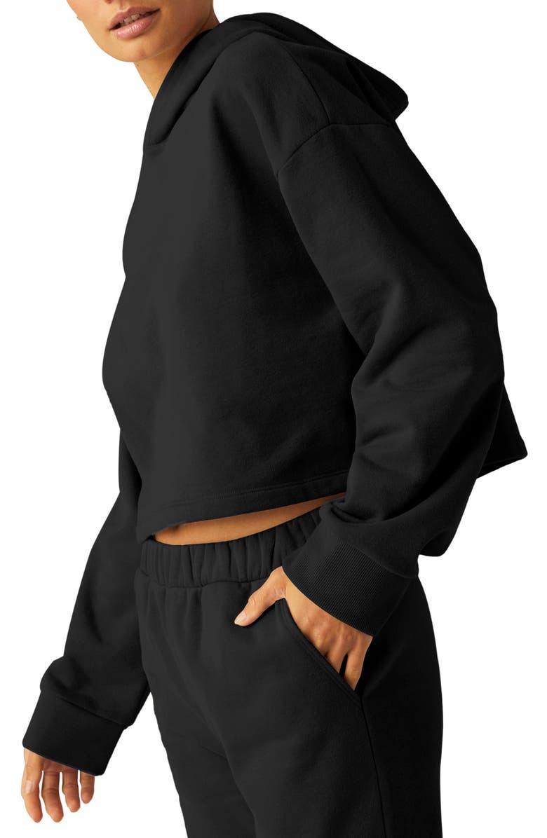 Beyond Yoga Happiness Crop Hoodie, Alternate, color, Black