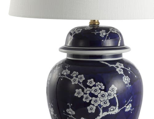 Jonathan Y Gracie 29.5" Ginger Jar Ceramic/metal Led Table Lamp In White/navy
