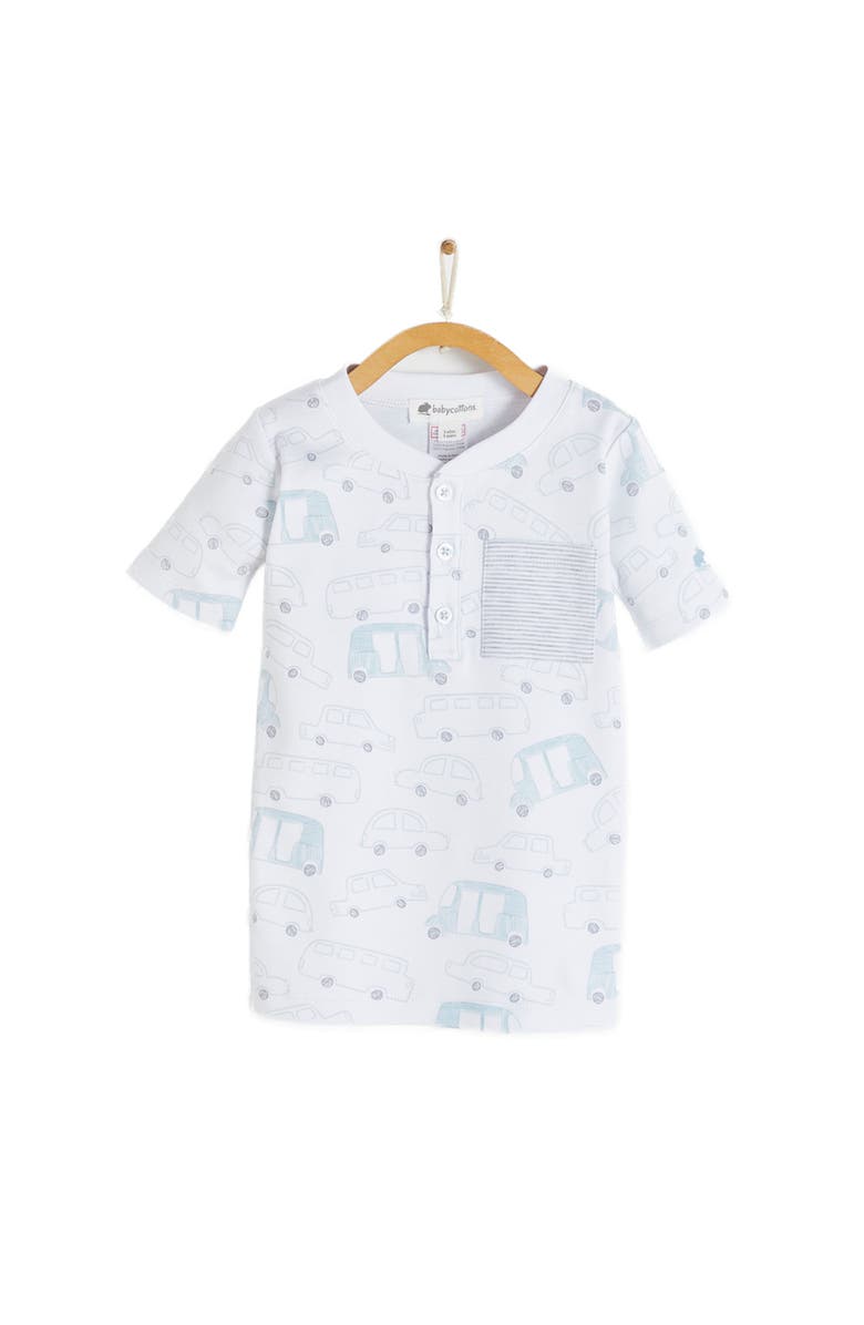 Babycottons Premium Peruvian Pima Cotton Tuc Short Tee & Short Pajama Set for Big Kid, Main, color, Full Print