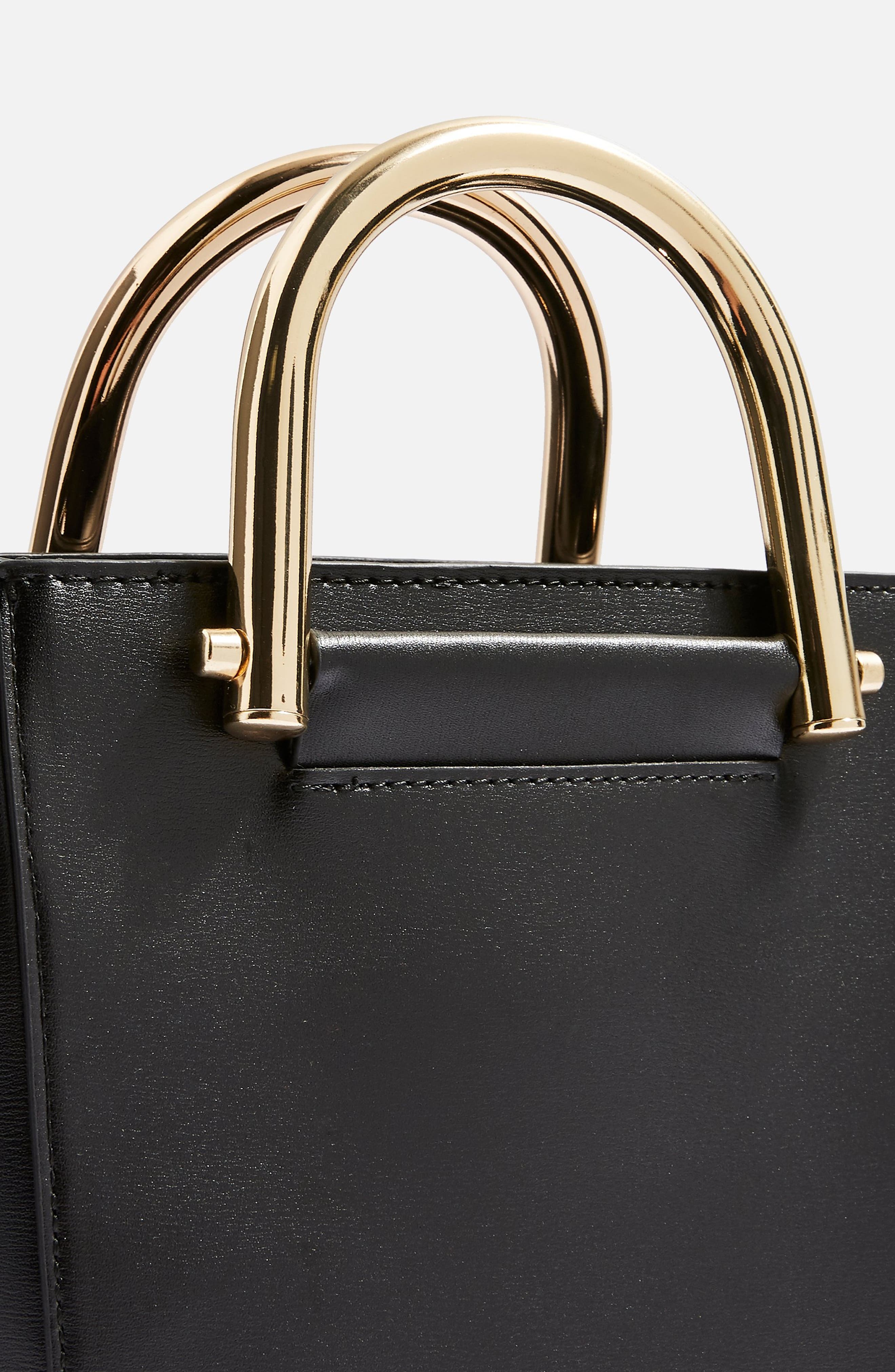 Topshop Lacey Metal Top Handle Shoulder Bag, Alternate, color, 