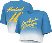 Majestic Threads Women's Majestic Threads Justin Herbert Powder Blue/White Los Angeles Chargers Dip-Dye Player Name & Number Crop Top