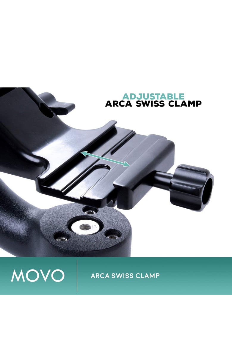 MOVO GH700 MKII Professional Gimbal DSLR Tripod Head with Long and Short Arca-Swiss Plates, Alternate, color, Black