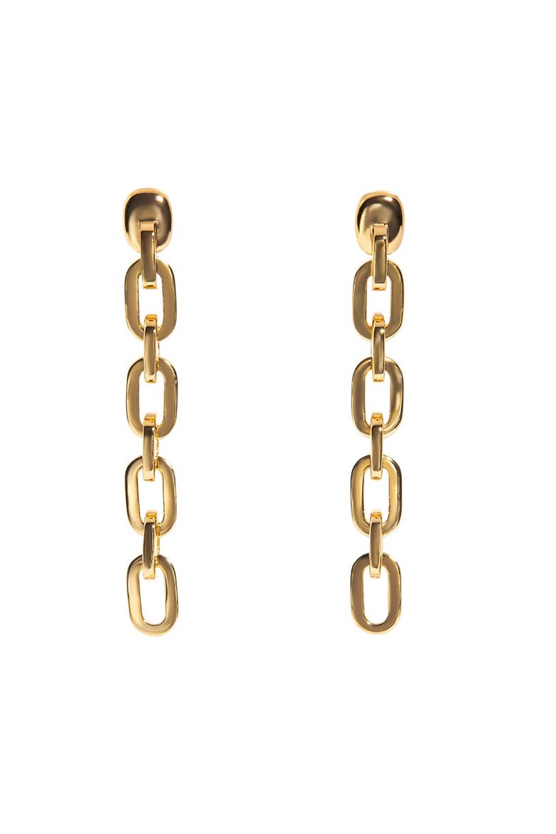 Solea Link Drop Earrings, Main, color, Yellow Gold