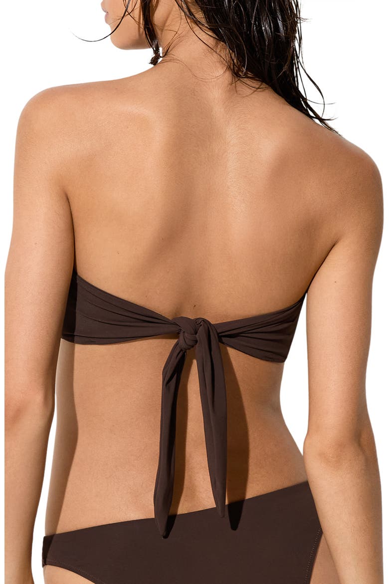 Carina Bandeau Bikini Top, Alternate, color, CHOCOLATE