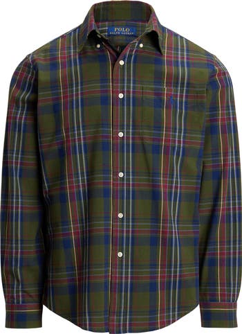 Madras Plaid Performance Button-Down Shirt