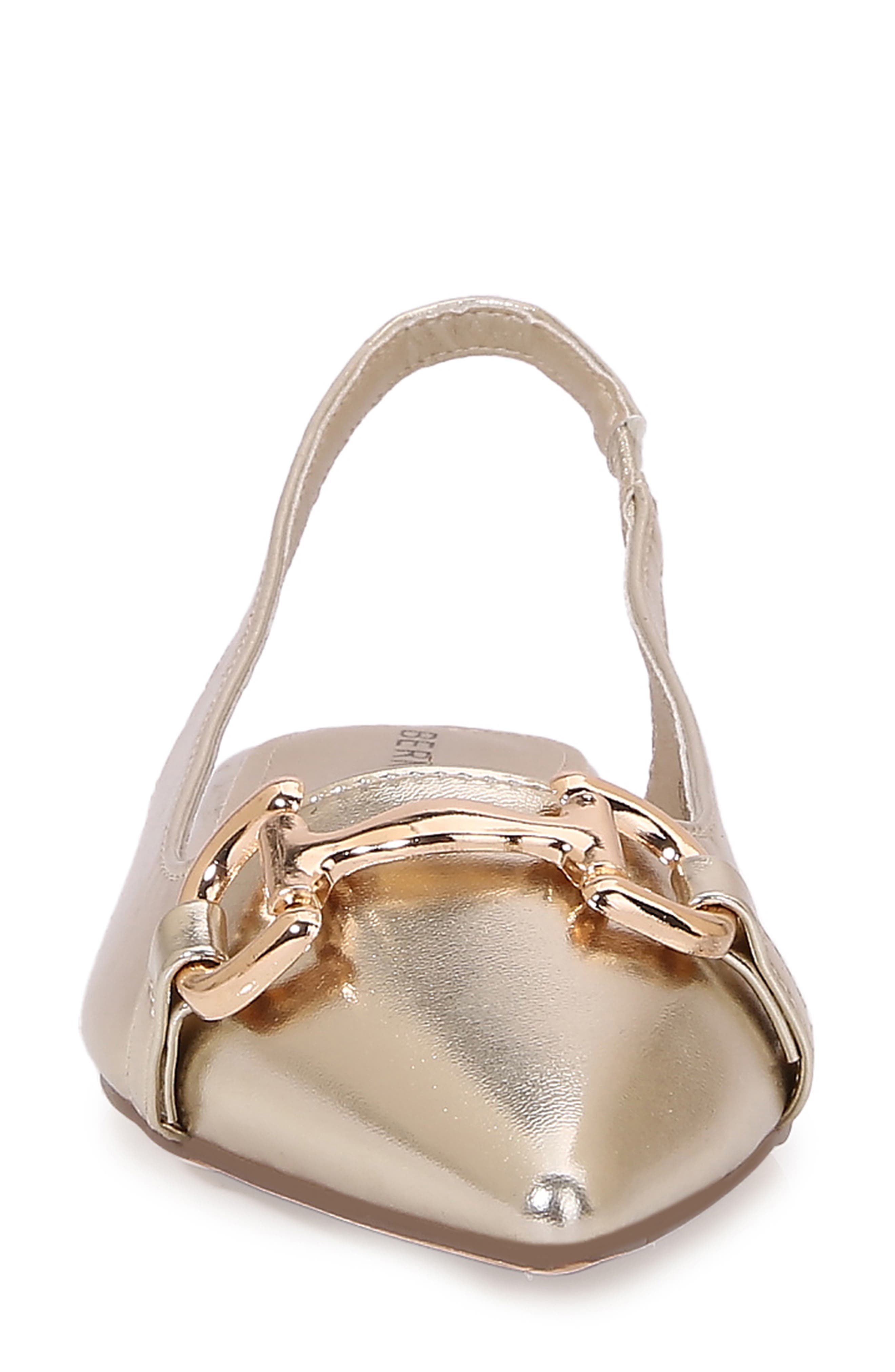 Bit Slingback Flat, Alternate, color, GOLD
