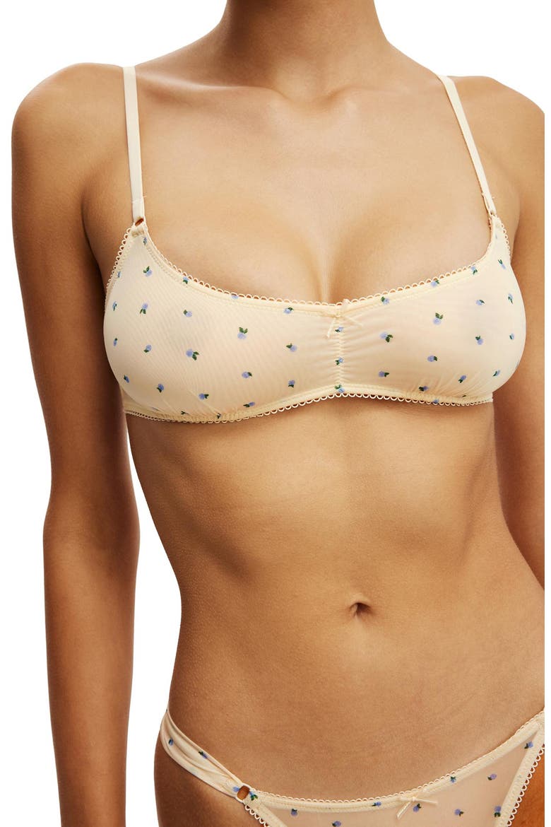 Women's Sutton Sheer Bralette, Alternate, color, Rosy Floral Banana Cream