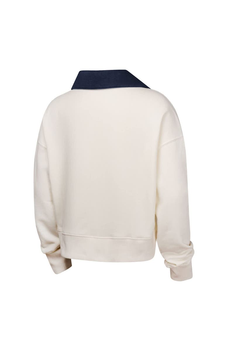 Outerstuff Girls Youth White Boston Red Sox Ballpark Hit Collared V-Neck Pullover Sweatshirt, Alternate, color, White