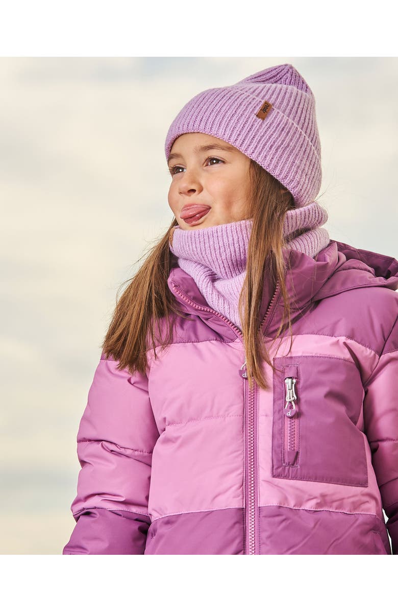 Deux par Deux Baby Girl's Mid-Season Knit Neckwarmer Lilac, Alternate, color,