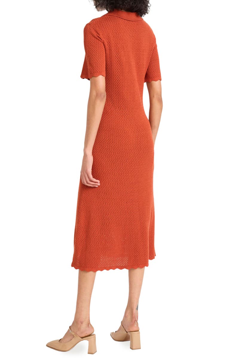 Luxely Open Stitch Midi Sweater Dress, Alternate, color, Bombay Brown