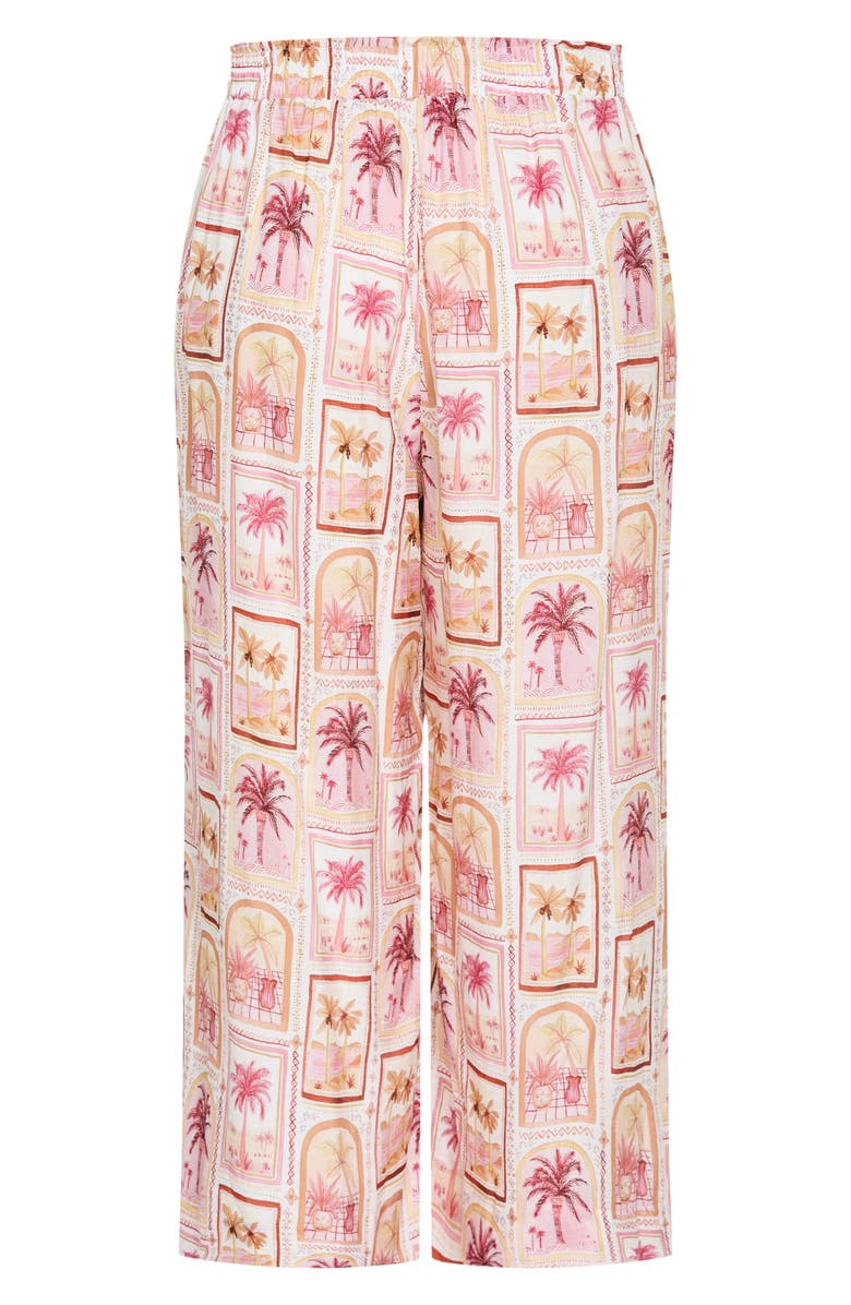 City Chic Postcard Print Wide Leg Pants, Alternate, color, Postcard Soiree