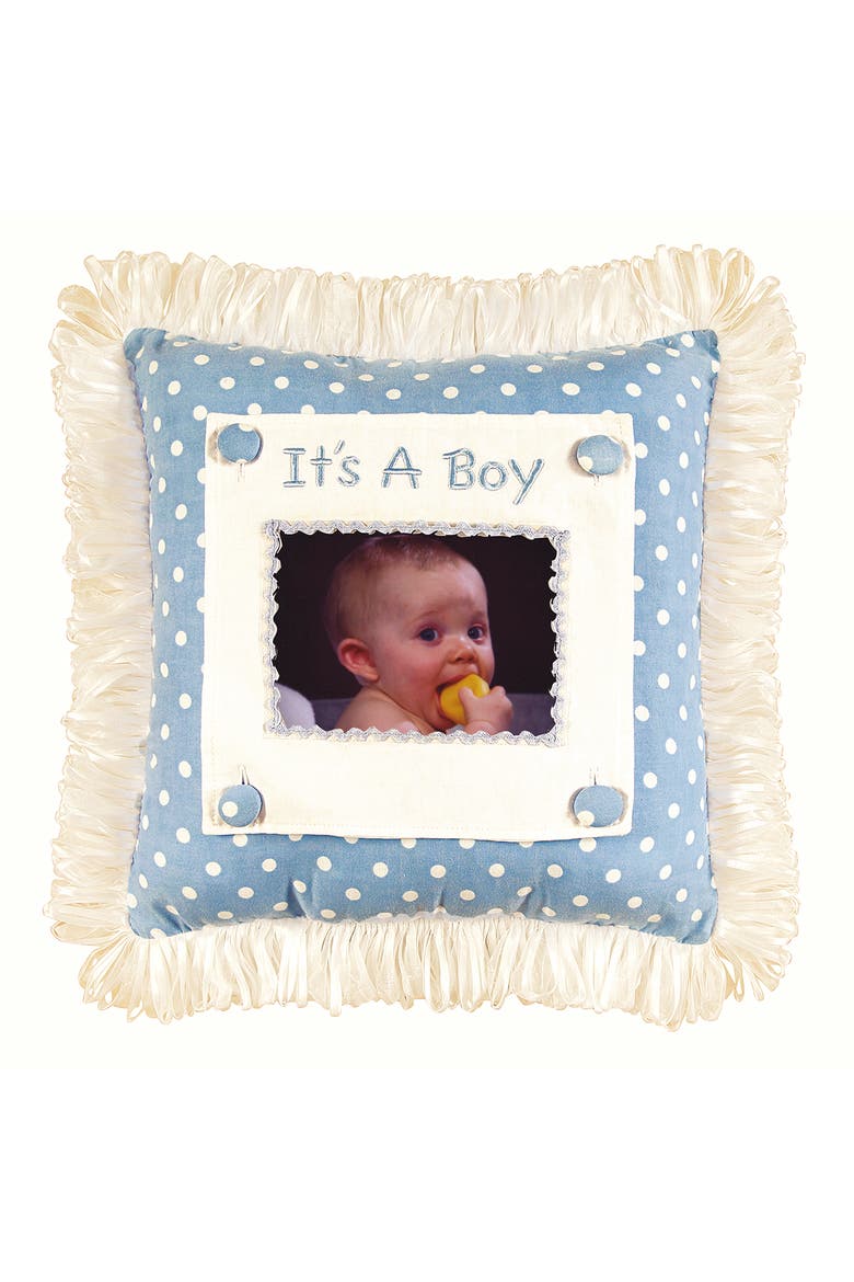 Boy Picture Picture Throw Pillow, 14" x 14", Main, color, Blue