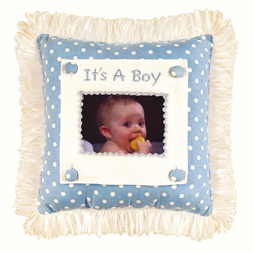 C & F Home C&f Home Boy Picture Picture Throw Pillow, 14" X 14" In Blue