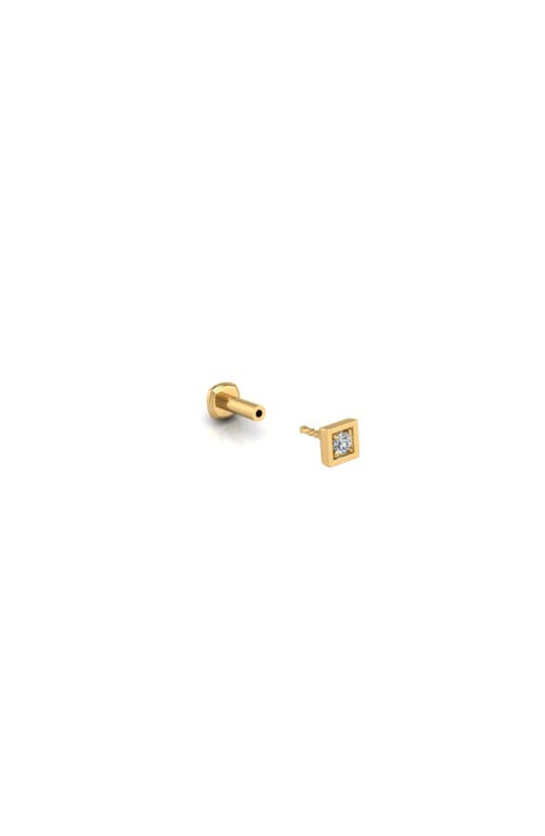 Seed2stone Edgy Flat Back Stud In Gold