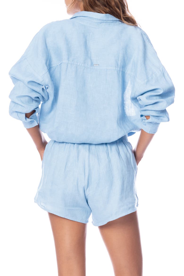 Larissa Button-Up Cover-Up Shirt, Alternate, color, BLUE