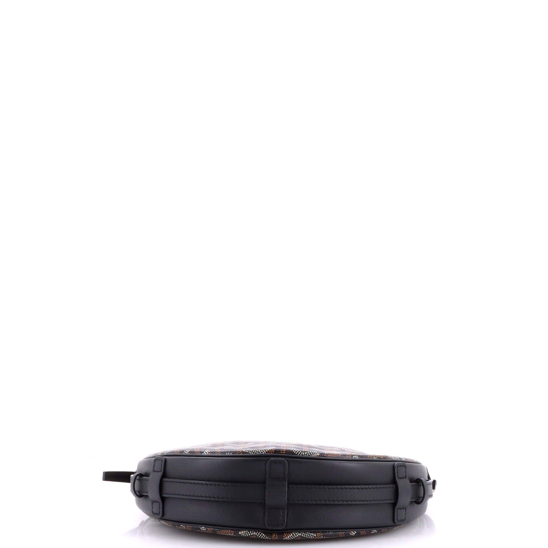 Hirondelle Shoulder Bag Coated Canvas and Leather, Alternate, color, Black