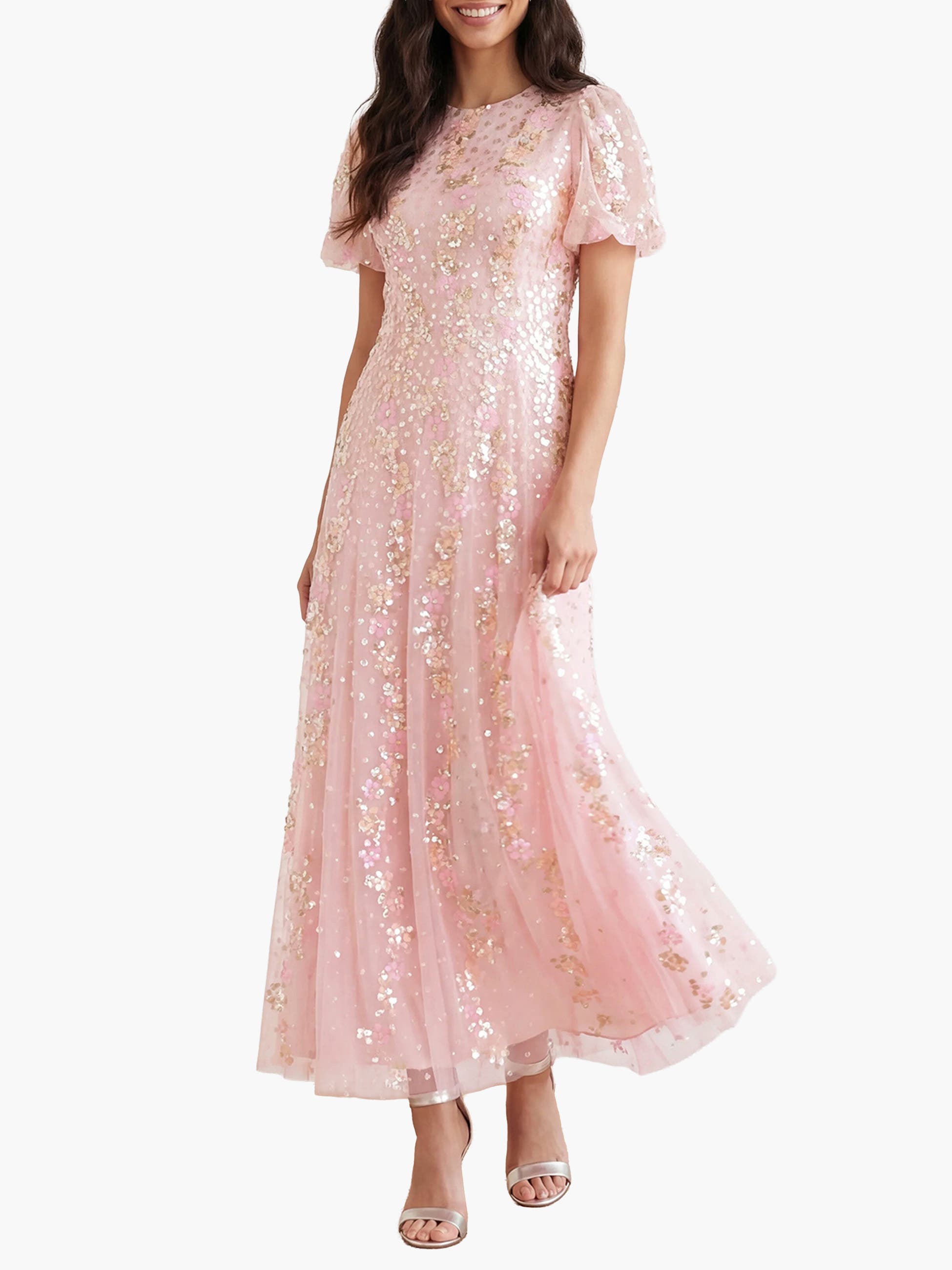 Confetti Round Neck Ankle Gown