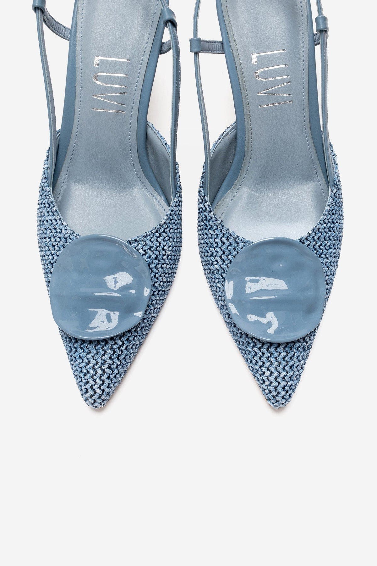 Levia Woven Pointed Toe Slingback Pump, Alternate, color, Blue
