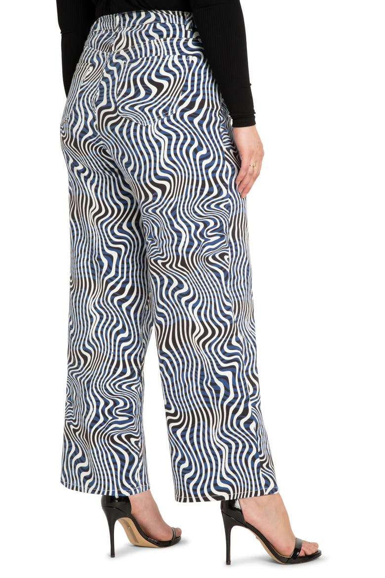 Printed Wide Leg Jeans, Alternate, color, MAGIC EYE