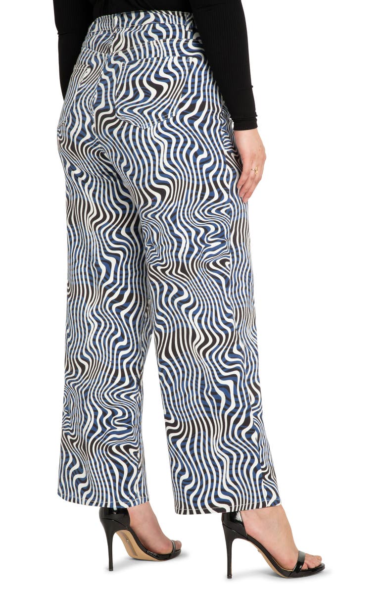 ELOQUII Printed Wide Leg Jeans, Alternate, color,