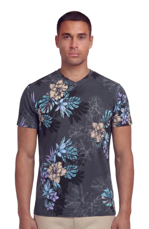 Exotic Floral Mens Vneck Tee