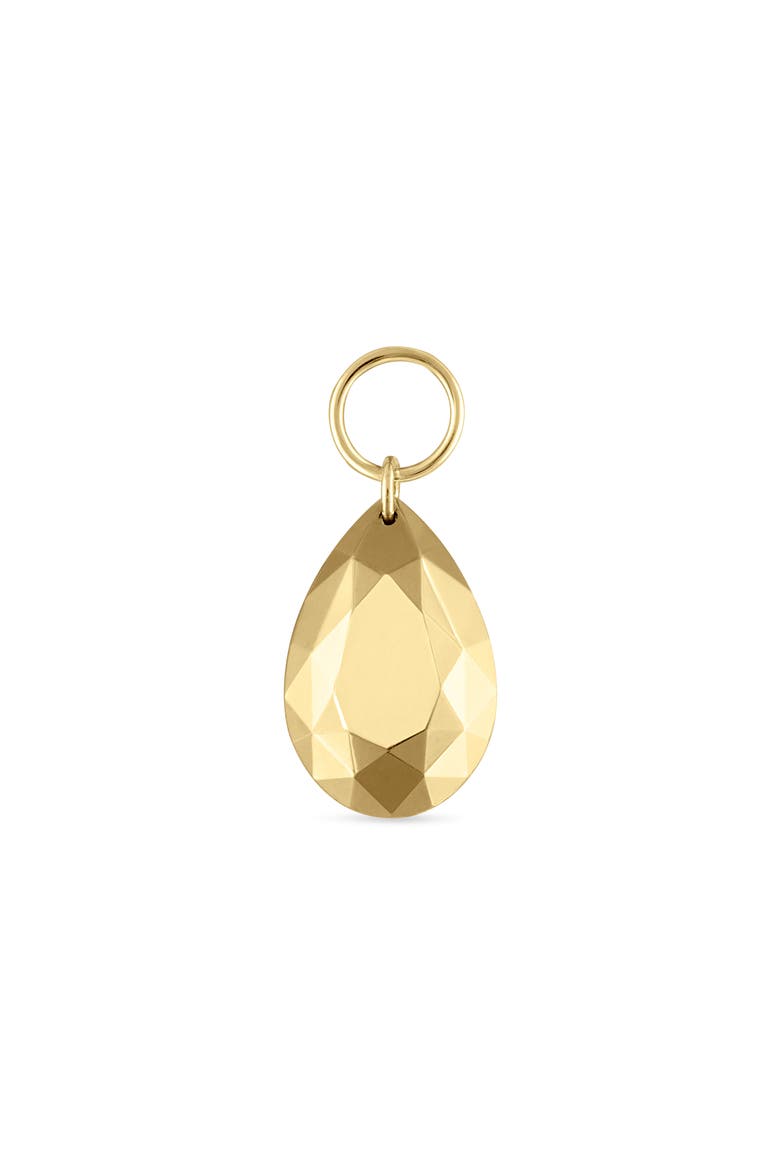 Faceted Pear Charm Pendant, Main, color, YELLOW GOLD