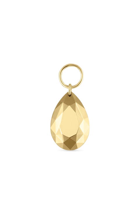 Faceted Pear Charm Pendant