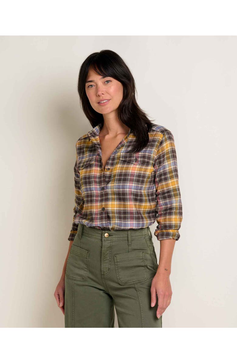 Toad & Co Re-Form Flannel Long Sleeve Shirt, Alternate, color, Chestnut Check