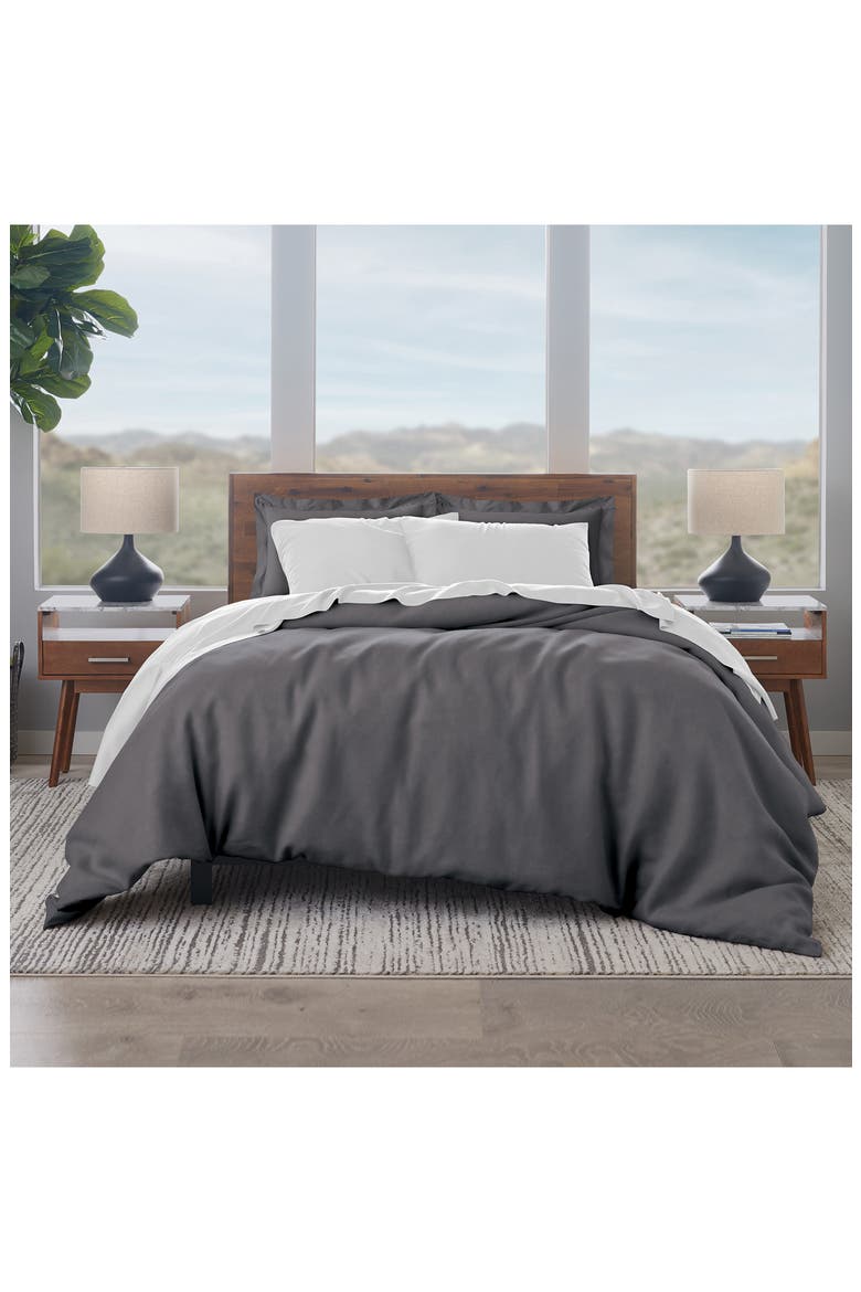 500 Thread Count Cotton Duvet Cover & Sham Set, Alternate, color, CHARCOAL