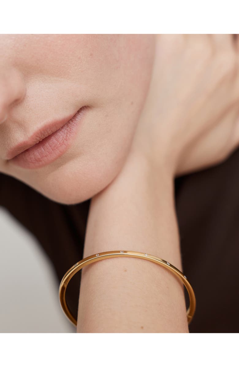 Monica Vinader Lab Grown Diamond Station Bangle, Alternate, color, 18K Gold Vermeil / Diamond