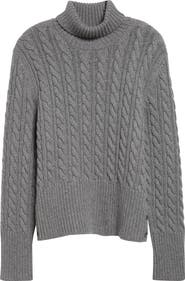 Thom Browne Classic Cable Knit Cashmere Turtleneck Sweater