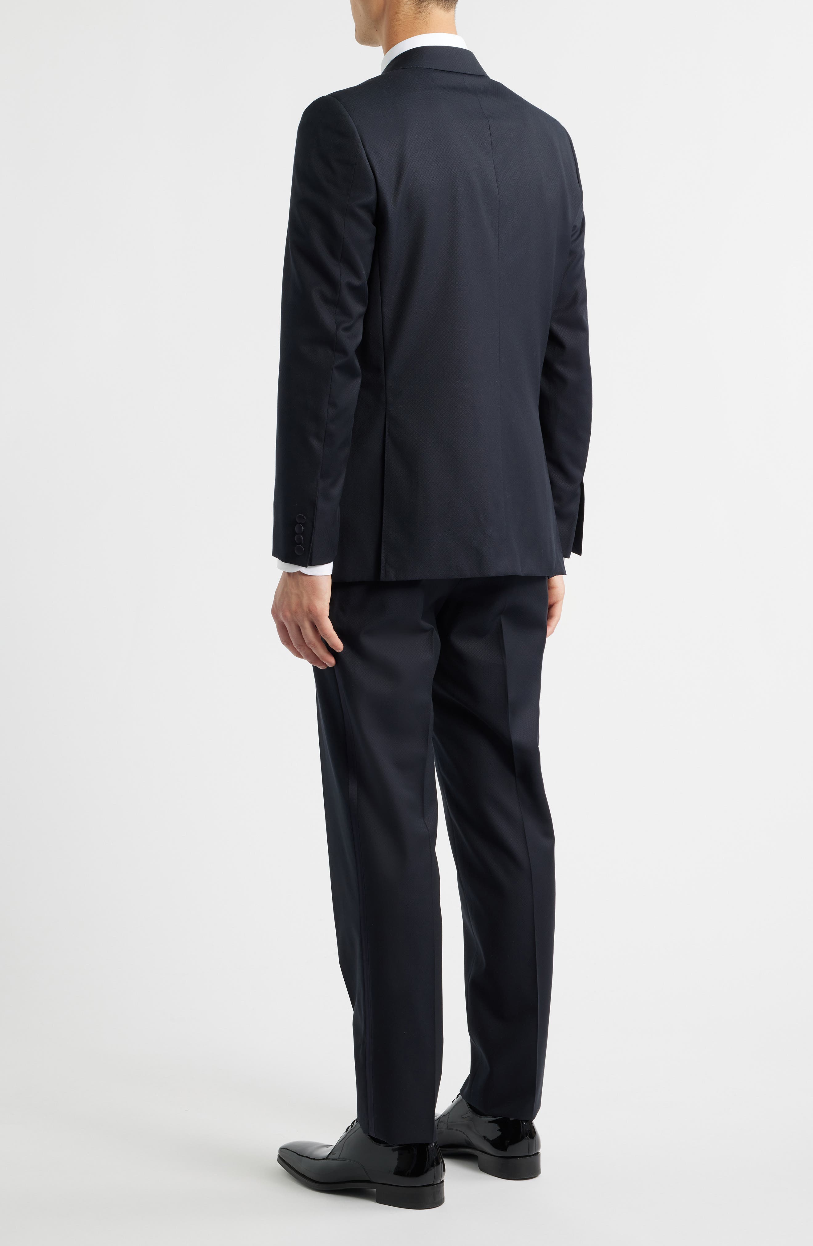 Contemporary Regular Fit Navy Wool Blend Tuxedo - image 2