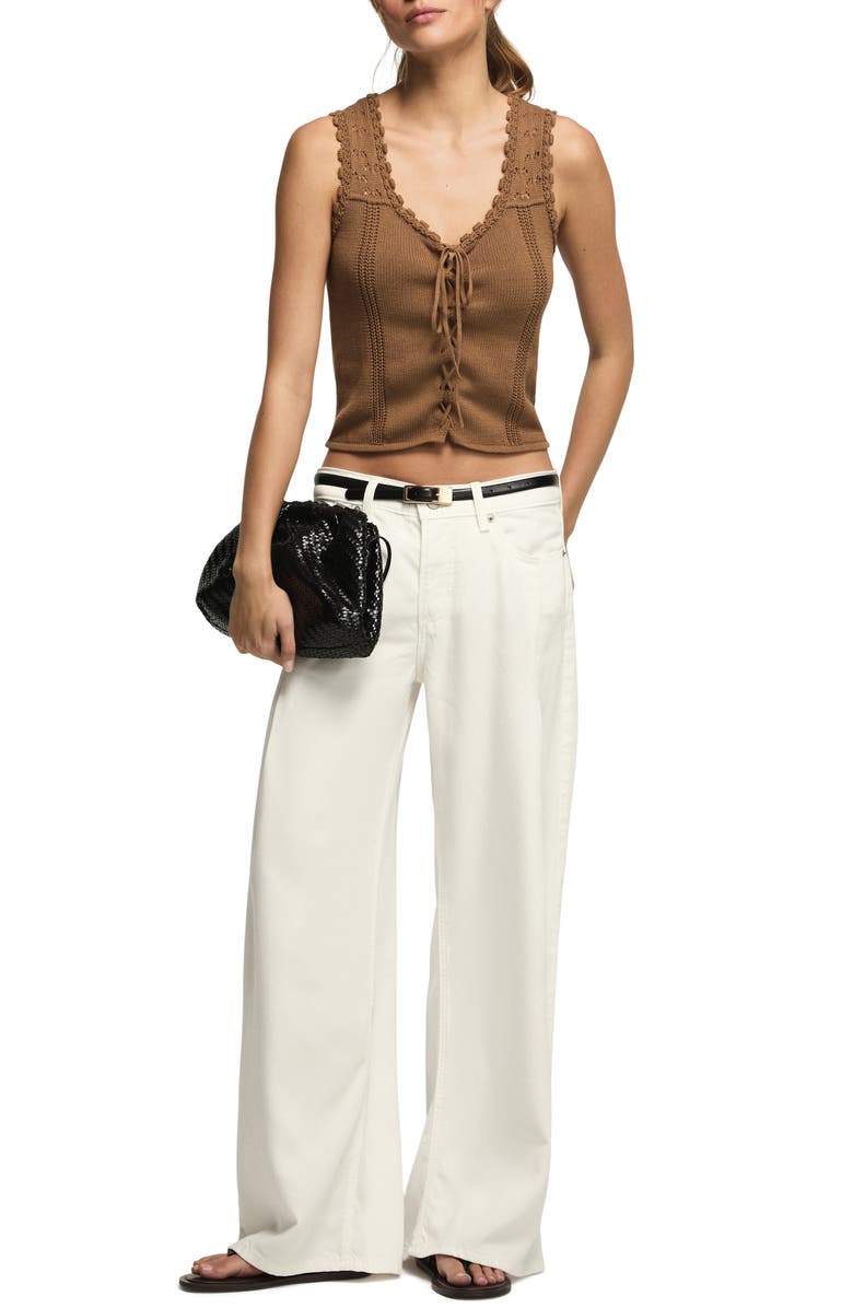 Lucky Brand Festival Lace-Up Knit Vest, Alternate, color, Malt