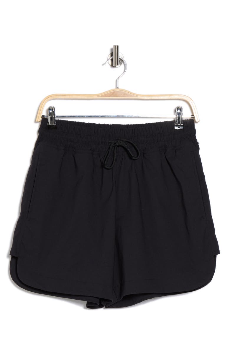 Faith Connexion Drawstring Waist Active Shorts, Alternate, color, Black