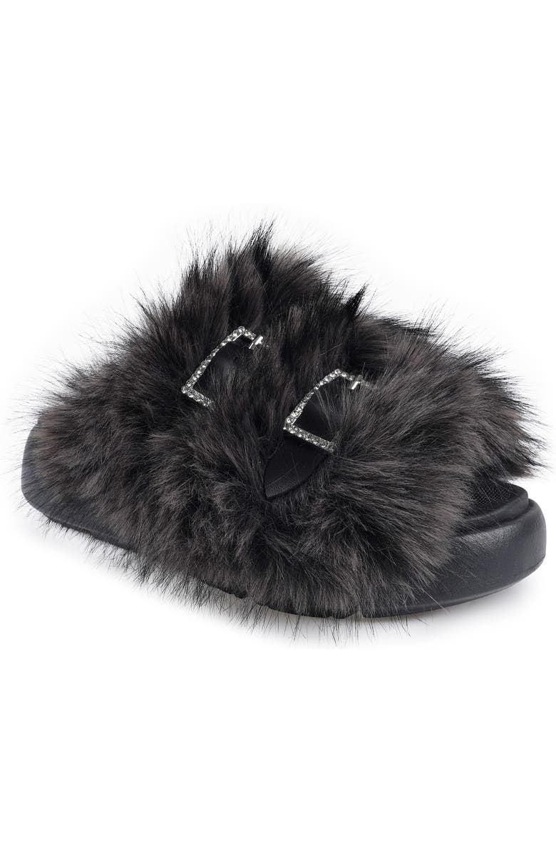 ZIGI Fire Faux Fur Platform Sandal, Main, color, Black